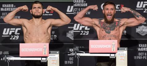 Following Ufc 229 Weigh Ins Here Is A Conor And Khabib Side By Side