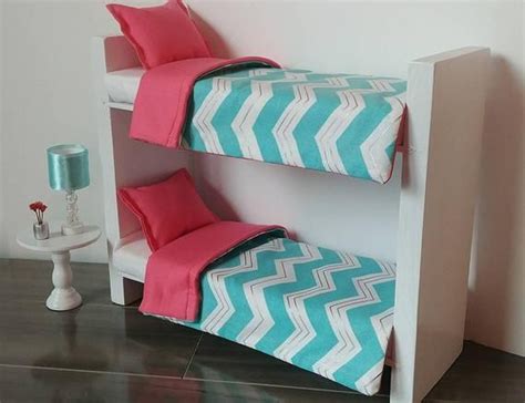 Puppenmöbel für ModePuppen wie Barbie - Bunk Bed Petrol und Koralle