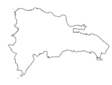 Dominican Republic Outline Map Hd