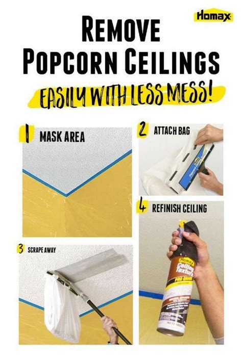 The bulk of the cost of removing popcorn ceiling texture comes in the form of labor. Easily Remove Popcorn Ceiling | The Homax Popcorn Ceiling ...