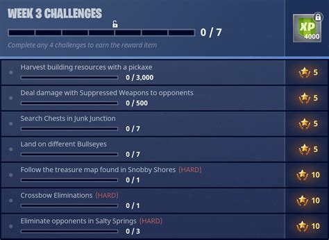 Fortnite Season 3 Week 1 Challenges Guide Cheat Sheet