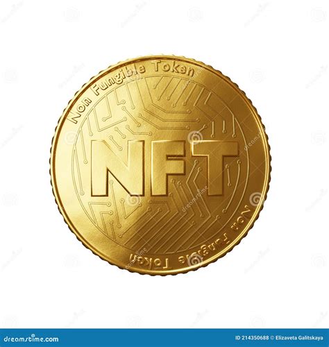 Nft Non Fungible Token Concept 3d Render Coin With Inscription Nft