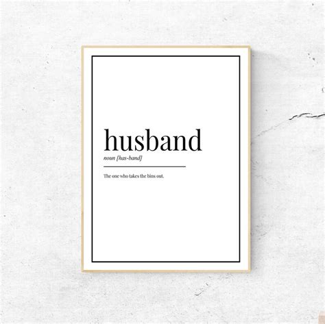 Husband Husband Print Definition Printable T For Him Etsy