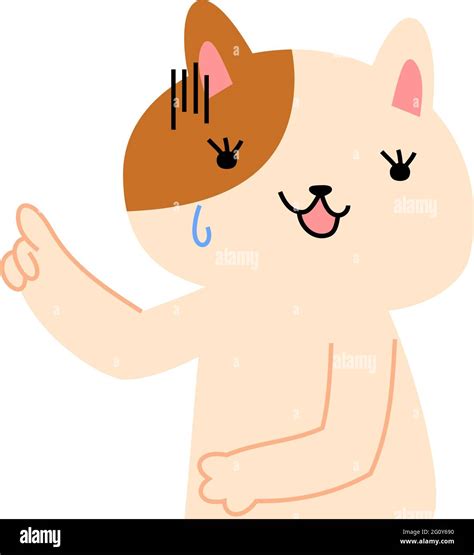 This Is A Illustration Of Cat That Guides You By Pointing Your Finger Stock Vector Image Art
