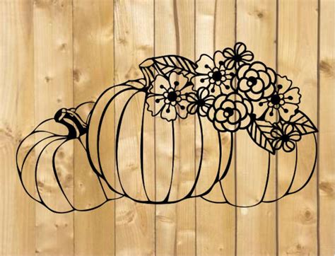 Pumpkin with flower svg. 3 pumpkin svg. Halloween pumpkin svg. | Etsy