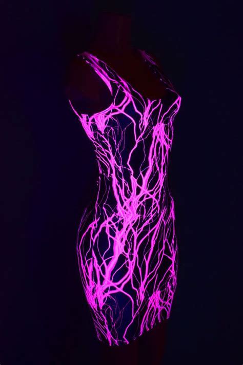 neon uv glow hot pink lightning printtank dress 150009 etsy neon neon outfits hot pink