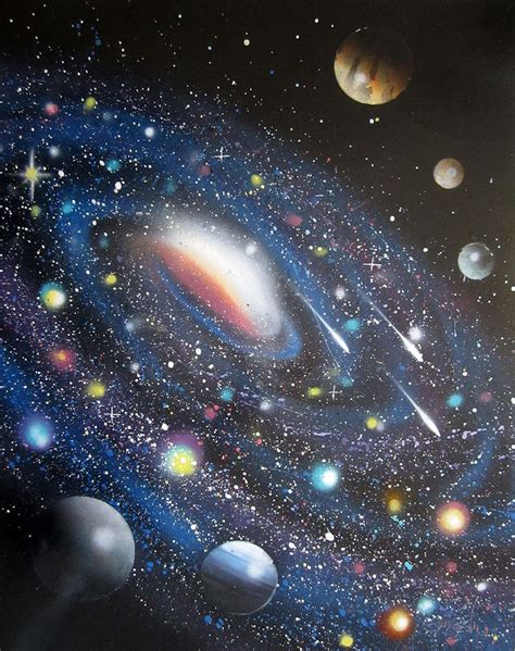 Andromeda Recreation Galaxy Painting Planet Painting Galaxy Art