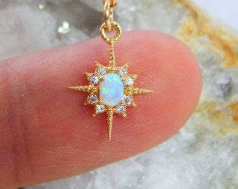 Opal Starburst Necklace Gift For Her Gold Choker Celestial Etsy