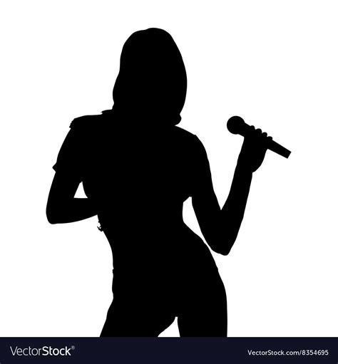 Girl Singing Silhouette Royalty Free Vector Image