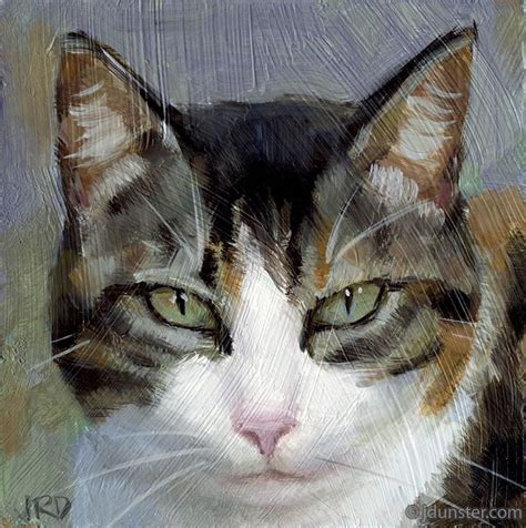 Daily Paintworks Original Fine Art © J Dunster Cat Painting Cats
