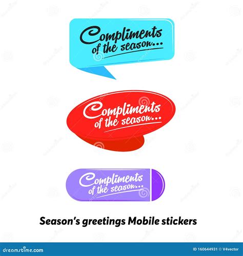 Season S Greetings Mobile Stickers Or Compliments Stock Vector