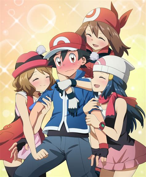 Dawn May Ash Ketchum And Serena Pokemon And 4 More Drawn By