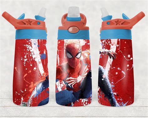 Spider man with red & blue background 12oz Flip top Design, Flip Top