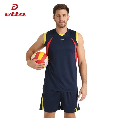 Etto Men Professional Volleyball Suit Shorts And Sleeveless Jersey