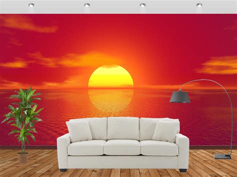 Sunset River Evening Tropical Wall Mural Tropical Wallpaper