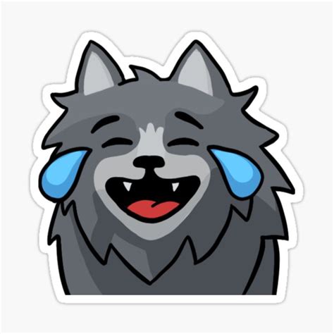 Laughing Wolf Sticker For Sale By Isopahasusi Redbubble