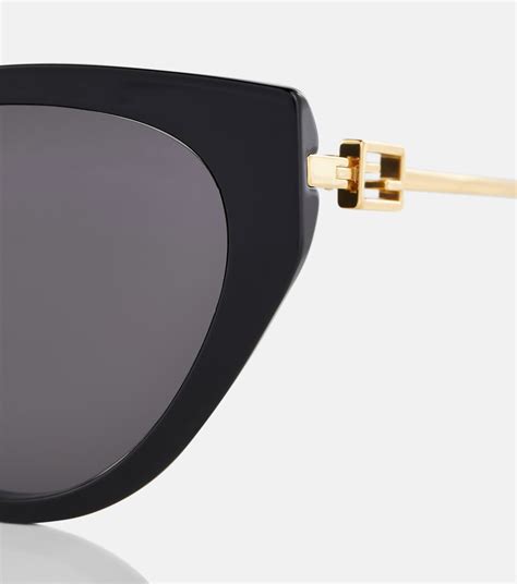 Baguette Cat Eye Sunglasses In Gold Fendi Mytheresa