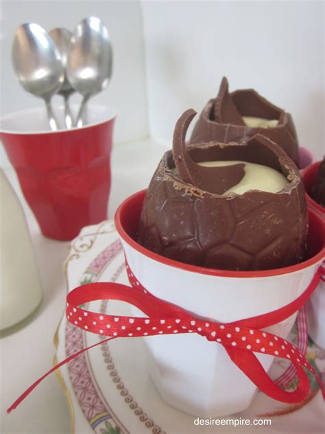 Indulge in the goodness of velvety with whipped cream, chocolate piece and oreo cookie on top and the dessert is ready to be served. Quick and Easy Easter Egg Mousse | Desire Empire