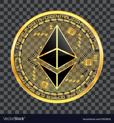 Crypto Currency Ethereum Golden Symbol Royalty Free Vector
