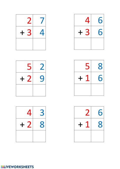 Ejercicio De Sumas 2 Cifras Sin Llevar Math Addition Worksheets Math