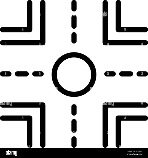 Highway Intersection Icon Outline Highway Intersection Vector Icon For