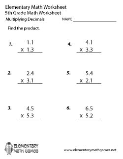 Decimals arranged in vertical position with enough spaces to work out directly into the pdf worksheets. Fifth Grade Math Worksheets