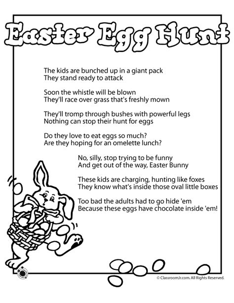Easter Poem Egg Hunt Woo Jr Kids Activities Childrens Publishing