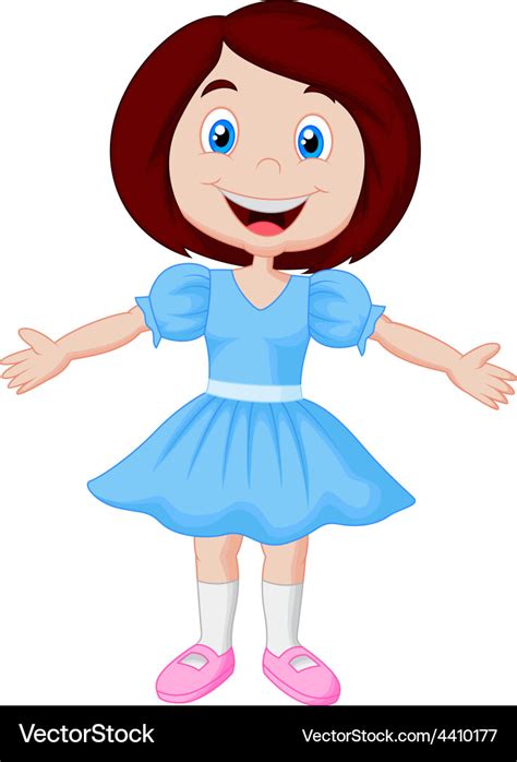 Cute Girl Cartoon Royalty Free Vector Image Vectorstock