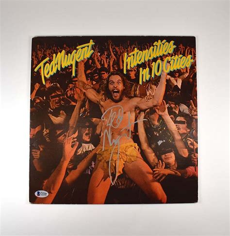 Ted Nugent Intensities In 10 Cities Signed Record Album Lp Certified