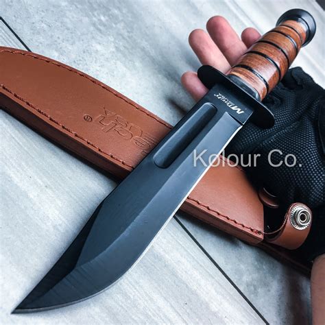12 Tactical Survival Rambo Hunting Fixed Blade Knife Army Bowie W