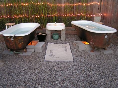 This Is What A Friend Of Gregs Did With Their Backyard Love It The Fire Below The Tub Heats