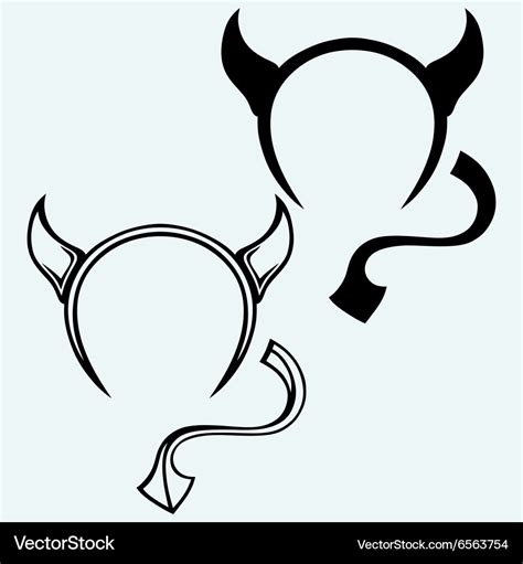 Devil Horns And Tail Royalty Free Vector Image