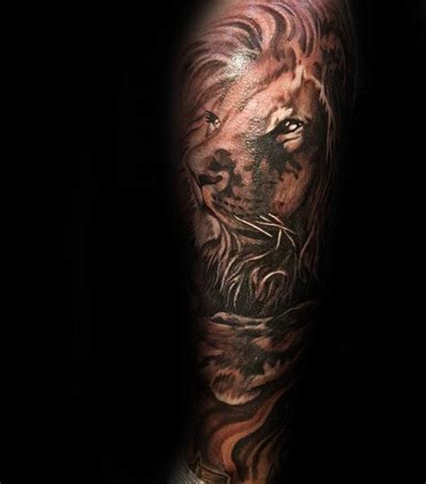 Top 63 Lion Sleeve Tattoo Ideas [2021 Inspiration Guide]