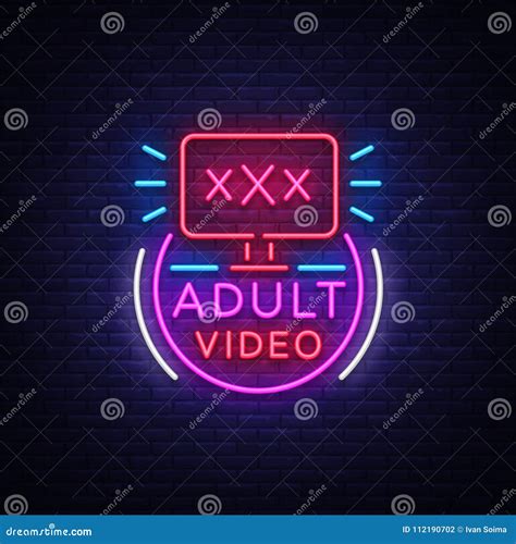 adult video neon sign design template neon logo xxx video sex industry light banner night