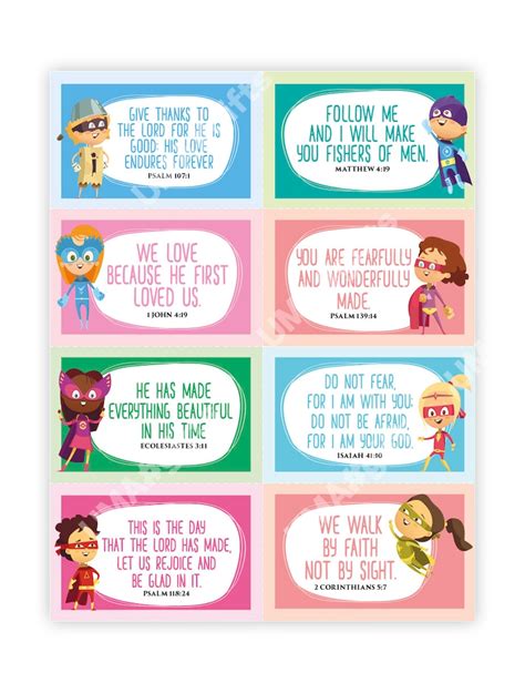 Scripture Memory Cards For Kids 24 Bible Verse Cards For Children