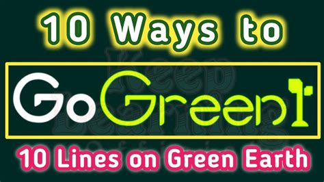 10 Ways To Go Green Keep Learning Official Gogreen 10lines Youtube
