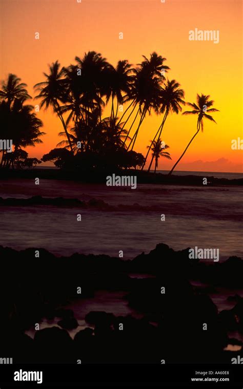 Sunset Mauna Lani Island Of Hawaii Usa Stock Photo Alamy