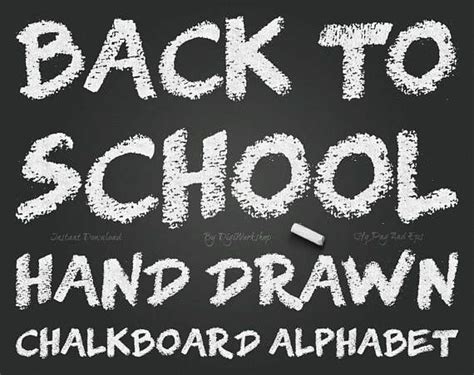 Type letters numbers and punctuation marks. Chalkboard Alphabet Clip Art "Back to School" digital ...
