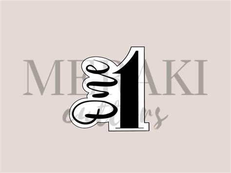 Number 1 Calligraphy Number One Lettering Cookie Cutter Etsy