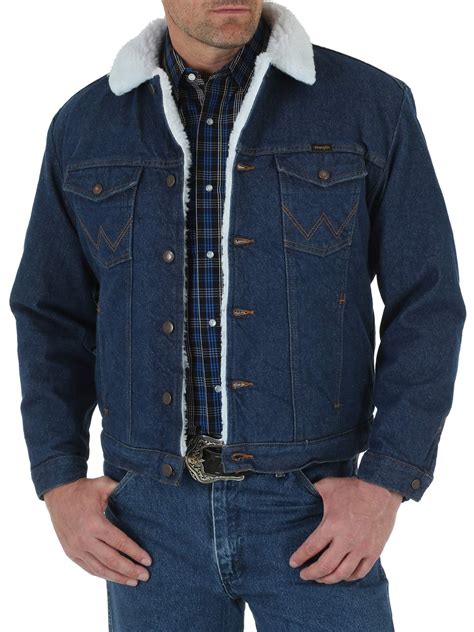 Wrangler Mens Western Style Lined Denim Jackets In Blue For Men Save