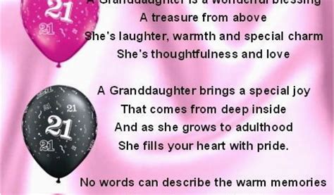 21st Birthday Card Messages For Granddaughter Fridge Magnet