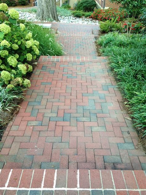 Brick Paver Walkway Through The Garden Pathway Fr Pavers By Pine Hall