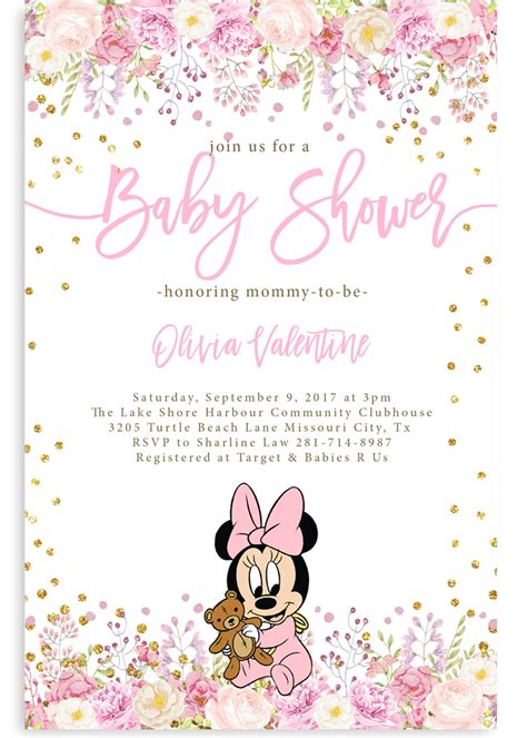 Check out our minnie mouse baby shower invitation selection for the very best in unique or custom, handmade pieces from our invitations & announcements shops. Minnie mouse baby shower invitation #2