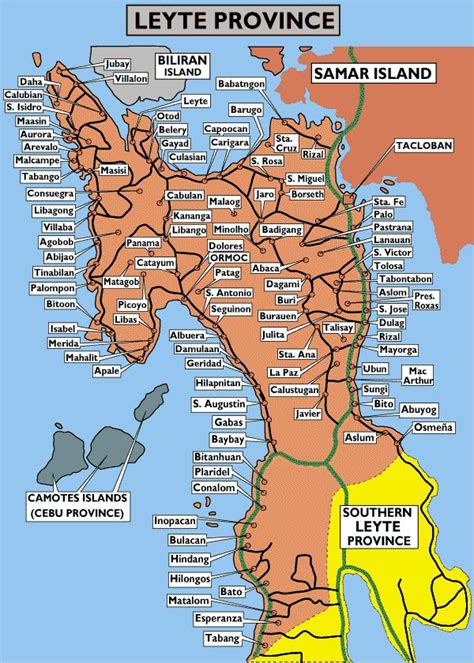 Leyte Province Map  600×840 Leyte Philippines Travel Philippines