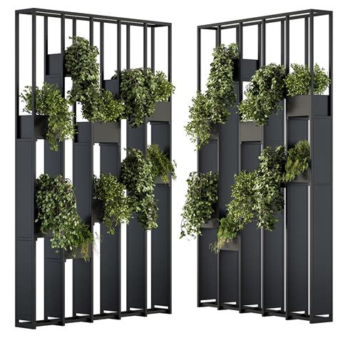 Green Wall Plants Partition 02 3d Model For Vray Corona