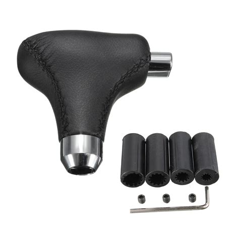 Universal Automatic Gear Shift Knob Stick Lever Shifter With 4 Adaptors For Car With Release