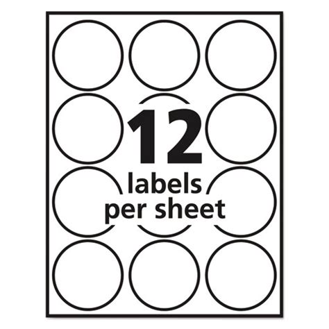 Avery 22807 Round Print To The Edge Labels 2 Dia Glossy White 120