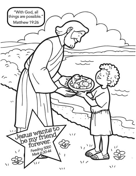 The challenge of finishing the first. Jesus Feeding 5000 Coloring Page - Coloring Home