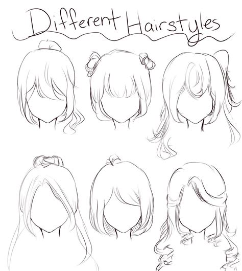 Anime Female Hairstyle Reference Hairstyle Anime Female Anime Drawings Tutorials How To