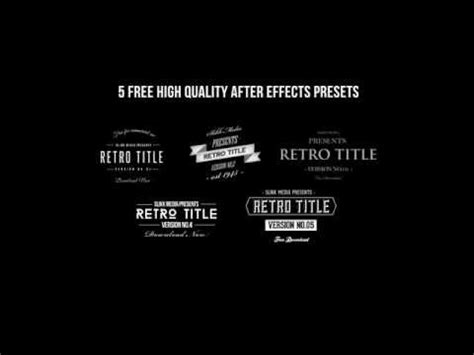 2,204 best ae templates free video clip downloads from the videezy community. Retro Titles Pack - Free After Effects Templates - YouTube